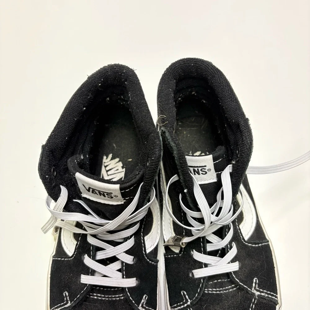 Vans Youth Boys 1 Classic Black White High Top Old Skool Sneakers Shoes - Picture 8 of 8